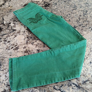Size 32 August Jeans Green Pants Womens St Patrick's Day Clothing Very Good